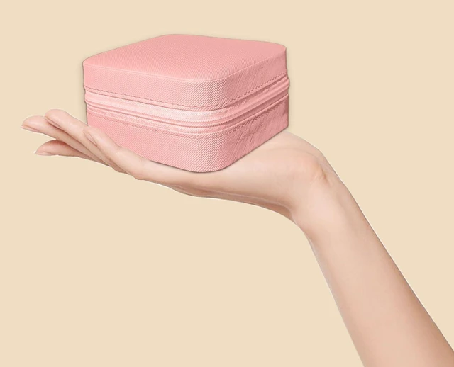 Alt view image 6 of 6 - Jemjosh Small Travel Jewelry Box, Portable Mini Jewelry Leather Box Jewelry Ring Organizer Case Storage Holder Gift Boxes for Girls Women, Pink