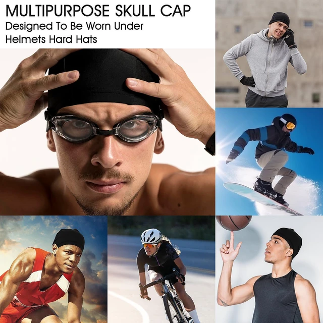 Alt view image 6 of 7 - 2 Pcs Wave Silky Stocking Caps for 360 540 723 Waves - Compression Stain Caps Ideal Gifts for Christmas Thanksgiving Father's Day (Black)