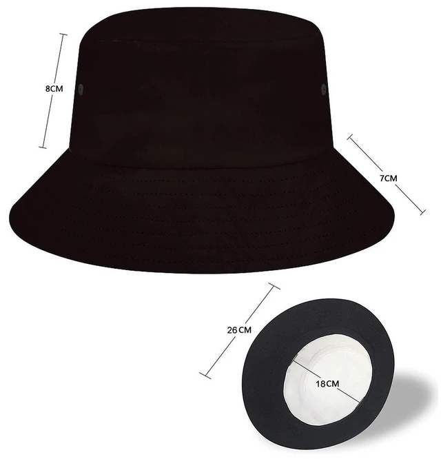 Alt view image 2 of 7 - Bucket Hat Custom Design Your Own Bucket Hats | Personalized Sun Cap Summer Outdoor Sunshade, All-Black
