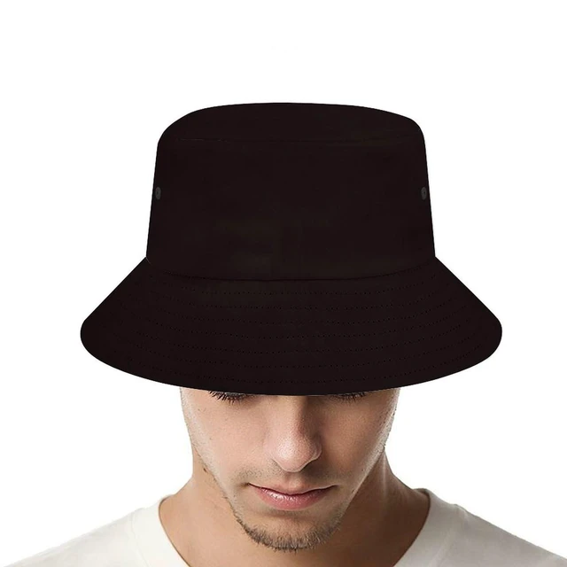 Alt view image 4 of 7 - Bucket Hat Custom Design Your Own Bucket Hats | Personalized Sun Cap Summer Outdoor Sunshade, All-Black