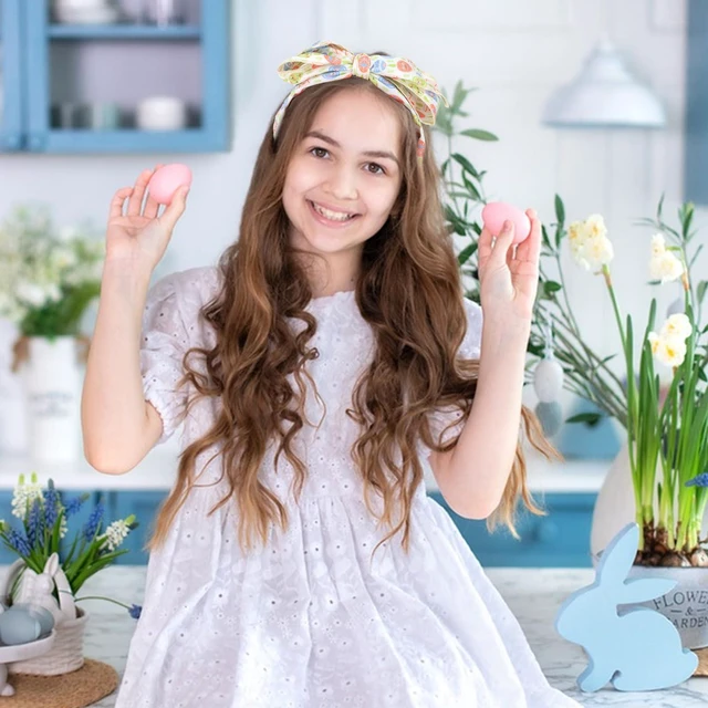 Alt view image 4 of 7 - Bow Headband for Women Girls, Bunny Egg Print Knotted Headband, Soft Fabric Non-Slip Festive Spring Hair Accessory for Women Easter Party Daily Wear