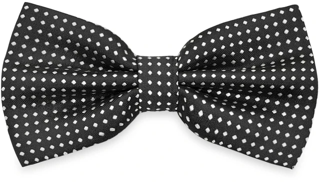 Main image of SYAYA Mens Bow Tie Polka Dots, Boys Bowtie for Formal Tuxedo & Events (Black and white dots, L - (Adults))