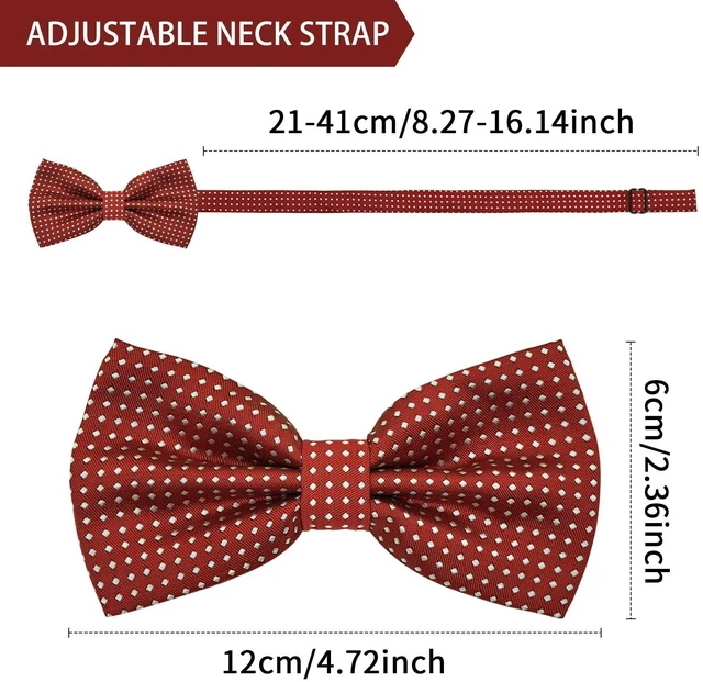 Alt view image 2 of 5 - SYAYA Mens Bow Tie Polka Dots, Boys Bowtie for Formal Tuxedo & Events (Black and white dots, L - (Adults))