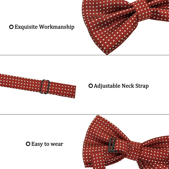 Alt view image 3 of 5 - SYAYA Mens Bow Tie Polka Dots, Boys Bowtie for Formal Tuxedo & Events (Black and white dots, L - (Adults))