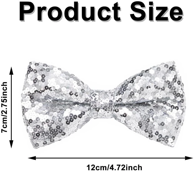 Alt view image 2 of 7 - Men's Sequin Pre-Tied Adjustable-Sparkly-Glitter-Bow-Tie for Party Wedding | Men Sequin Bow Tie, Pre-Tied Adjustable Sparkly Glitter Bowtie for Wedding, Party, Prom, Costume Events
