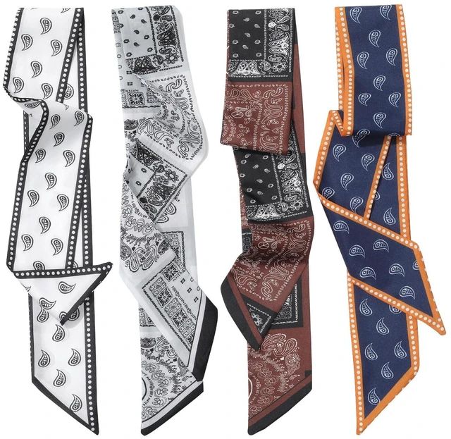 Main image of 4PCS Satin Head Scarf for Women, Neck Hair Purse Handbag Accessory Fashion Versatile Thin Long Strip Scarf