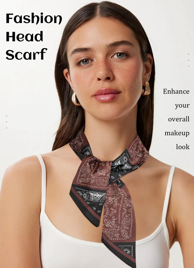 Alt view image 4 of 7 - 4PCS Satin Head Scarf for Women, Neck Hair Purse Handbag Accessory Fashion Versatile Thin Long Strip Scarf