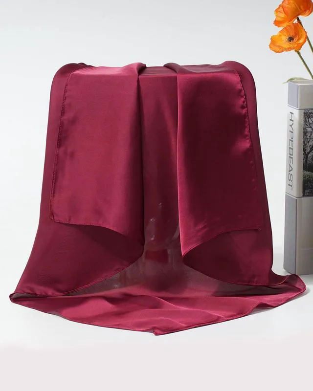 Alt view image 6 of 7 - 27.5 Inches Silk Head Scarf for Women Satin Hair Bandana Square Wrap | Square Western Headscarf Bandanas Boho, Securely Styling a Neck Hair Wrap for Sleeping Braids