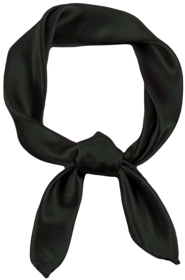 Main image of Women Satin Neck Scarf Square Handkerchief for Halloween Retro Costume Accessory (Black)