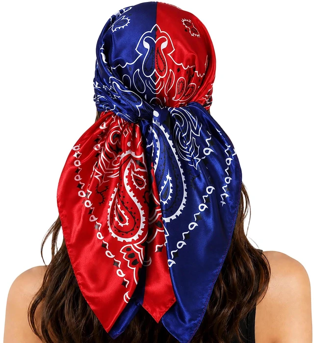 Main image of 35 Inches Floral Head Scarf for Women Classic Lightweight Paisley Bandana | Western Paisley Print Square Scarf, Classic Paisley Bandana, Purse Scarf Accessory, Streetwear Head Cover