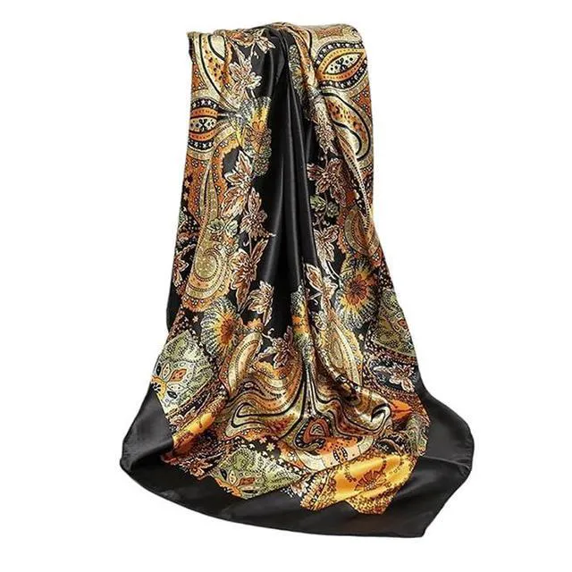 Alt view image 2 of 7 - Women-Square-Head-Scarf Bandana - 35" Satin-Hair-Neck-Scarf for Bag Pant