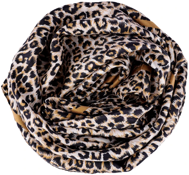 Alt view image 7 of 7 - 35" Large Satin Head Scarf for Women Leopard Print Hair Neck Scarf Bandana