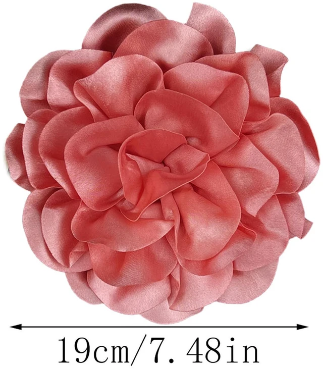 Alt view image 5 of 5 - Flower Brooch Large Blue Floral Pin Satin Look Statement Corsage Accessory for Dress Jacket Wedding Party