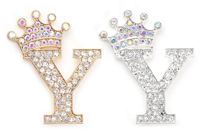 Main image of 2Pcs Letter Brooches and Pins for Women A-Z Letter Brooch Pins Rhinestone Initial Accessories for Hat Backpacks Personal Custom Jewelry Gifts for Men Women