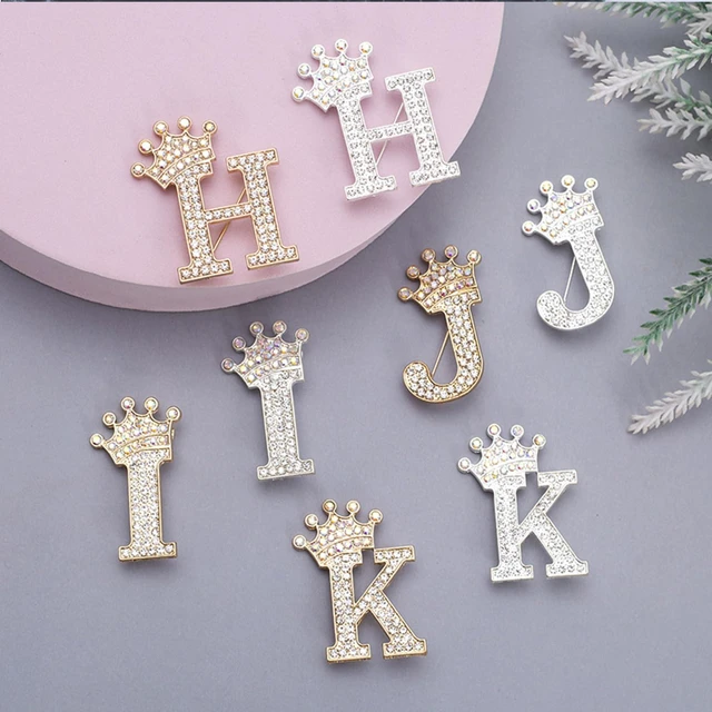 Alt view image 5 of 7 - 2Pcs Letter Brooches and Pins for Women A-Z Letter Brooch Pins Rhinestone Initial Accessories for Hat Backpacks Personal Custom Jewelry Gifts for Men Women