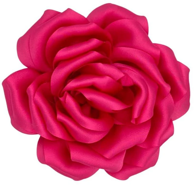 Main image of TengRiah Rose Brooch and Pin for Women Elegant Delicate Flower Pin Shawl Clip Duck Beak Clip for Women's Dress Banquet Party Jewelry Gift-D 11cm hot Pink
