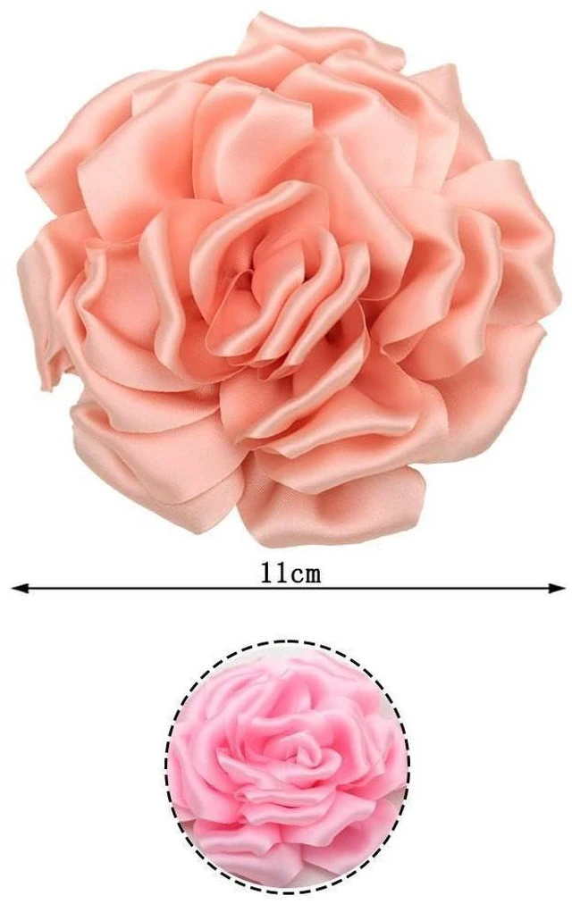 Alt view image 5 of 6 - TengRiah Rose Brooch and Pin for Women Elegant Delicate Flower Pin Shawl Clip Duck Beak Clip for Women's Dress Banquet Party Jewelry Gift-D 11cm hot Pink