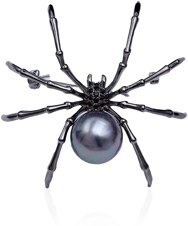 Main image of Spider Brooch Pins for Women and Men Witch Jewelry Halloween Pin Accessories (Black)