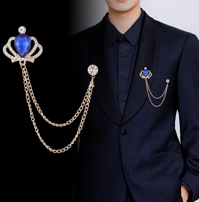 Alt view image 3 of 6 - Brooches and pins for women,Brooch for men, Crown Brooch Pins,Brooch for Men Suit,Husband Boyfriend Valentine's Day Anniversary Birthday Gift