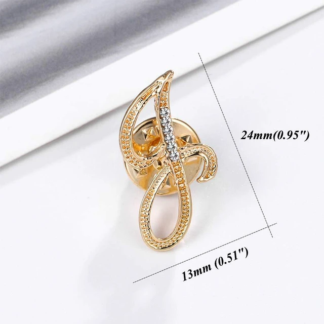 Alt view image 6 of 7 - Initial Letter Brooch Pin Small Lapel Pin Tie Tack Name Personalized Gifts for Women Men Gold X