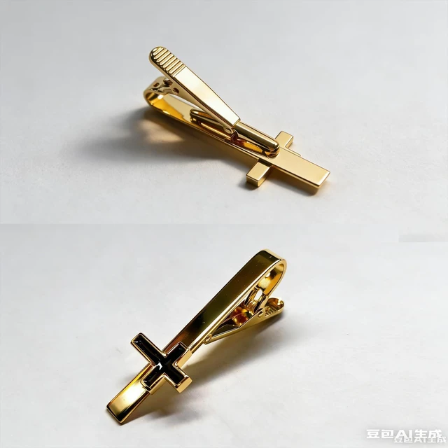 Alt view image 3 of 7 - 1PCS Gold Cross Tie Clips for Men, Elegant Tie Accessory for Formal Wear | 1PCS Gold 1PCS Gold Cross Tie Clips for Men designed for clear fit, simple handling, and reliable organization during outfit