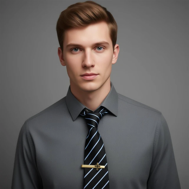 Alt view image 7 of 7 - 1PCS Gold Cross Tie Clips for Men, Elegant Tie Accessory for Formal Wear | 1PCS Gold 1PCS Gold Cross Tie Clips for Men designed for clear fit, simple handling, and reliable organization during outfit