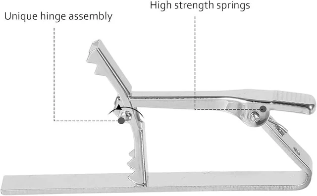 Alt view image 3 of 7 - Tie Clips For Men, Silver, 3 Pcs Set