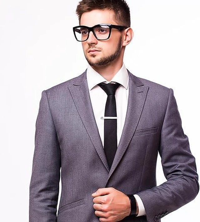 Alt view image 7 of 7 - Tie Clips For Men, Silver, 3 Pcs Set