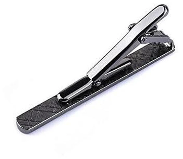Alt view image 2 of 2 - Tie Clips for Men Gold Silver Black Regular Tie Bar for Father Lover Wedding Anniversary Business and Best Gift-black