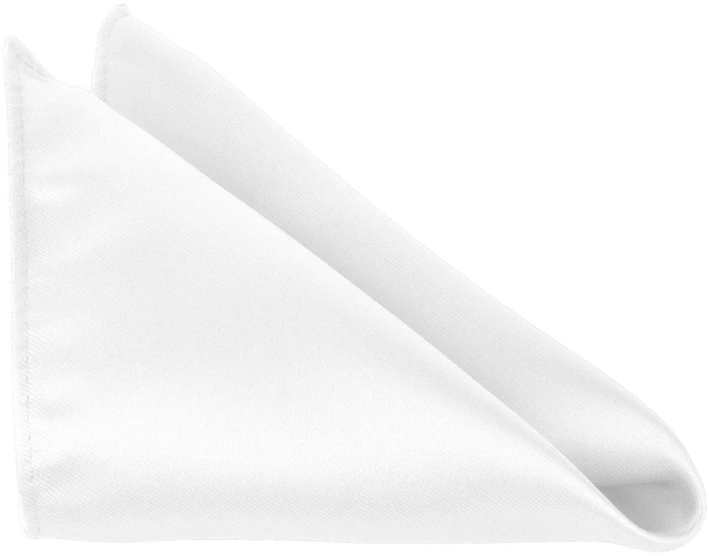 Main image of Pocket Squares For Mens 10 x 10 Hanky Satin Handkerchiefs, Solid Colors Handkerchief for men White