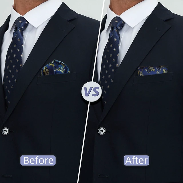 Alt view image 5 of 7 - 3Pack Holder Pocket Squares for Men Black Holder | For Tuxedos, For Suits, For Vests, For Dinner Jackets