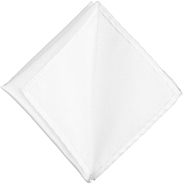 Main image of Satin Pocket Square for Men, White Silk Suit Handkerchief | White Square Handkerchief for Men Wedding Party