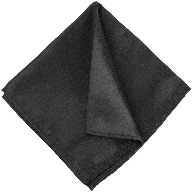Main image of Men's Pocket Square Satin Pocket Square for Men Solid Color Handkerchief Suit Pocket Squares Classic Pure Silk Hankies(Black)