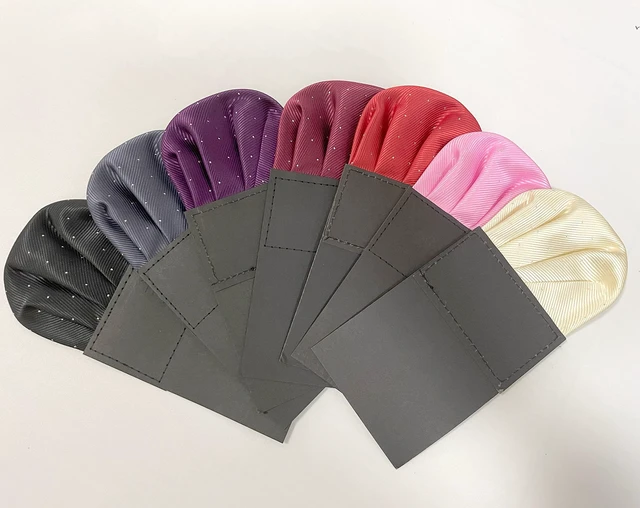 Alt view image 7 of 7 - Cotim Coyin Polka Dot Prefolded Suit Pocket Squares, Pre-Folded Card Solid Color Handkerchief for Men, Pink