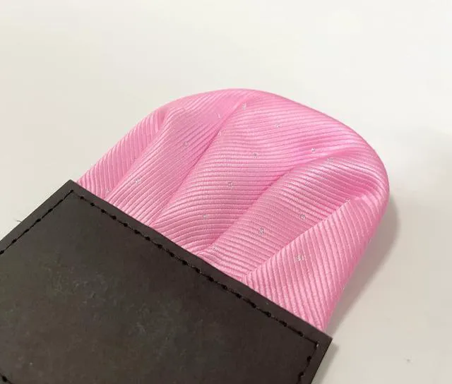 Alt view image 2 of 7 - Cotim Coyin Polka Dot Prefolded Suit Pocket Squares, Pre-Folded Card Solid Color Handkerchief for Men, Pink