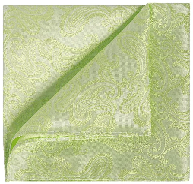 Main image of Mens Light Green Paisley Pocket Square Hanky Handkerchief