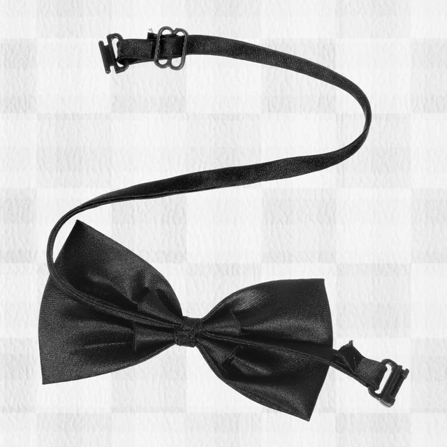 Alt view image 3 of 7 - 8 Pcs Black Bow Tie, Pre-tied Adjustable 8-15 Inch Formal Bowtie Set for Men & Boys, Wedding, Prom, Tuxedo (Polyester, Elegant Black)