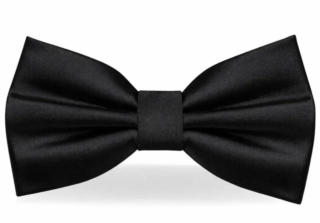 Main image of RBOCOTT Black Bow Tie Adjustable Bowtie for Men Wedding Party(1)