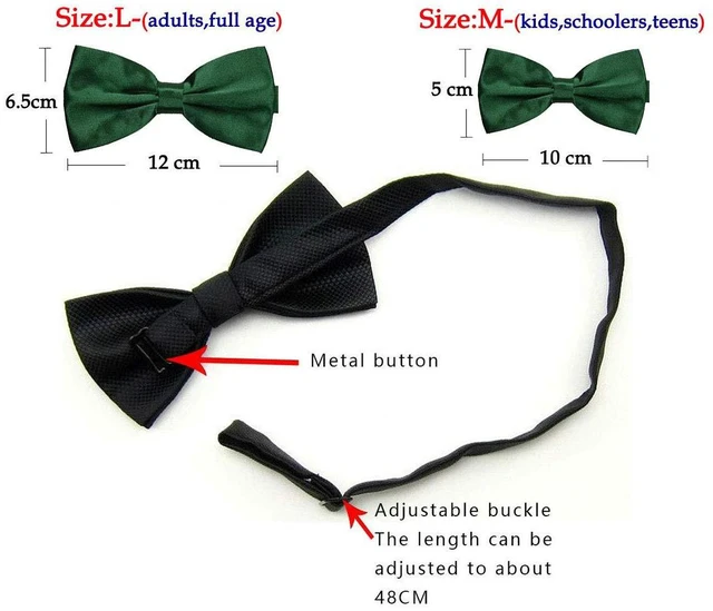 Alt view image 3 of 3 - TINYHI Men's Pre-Tied Satin Formal Tuxedo Bowtie Adjustable Length Satin Bow Tie Black One Size