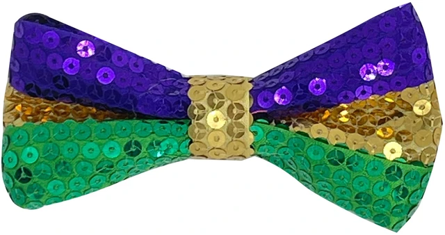 Alt view image 2 of 5 - Mawjom Sequin Mardi Gras style Bow Tie for Men Women Carnival Celebration Neck Bowtie Accessories