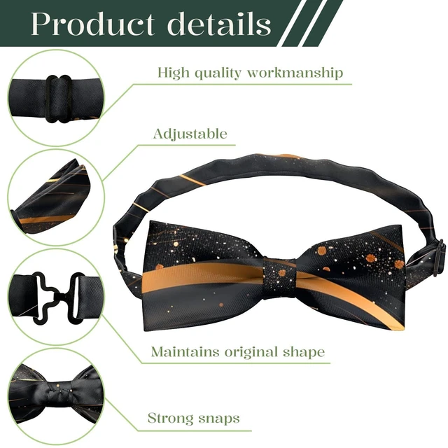 Alt view image 3 of 7 - BHAHB Bow Ties Pre Tied Adjustable Bowties for Wedding Party Leisure Men Girls Women Cute-Marble