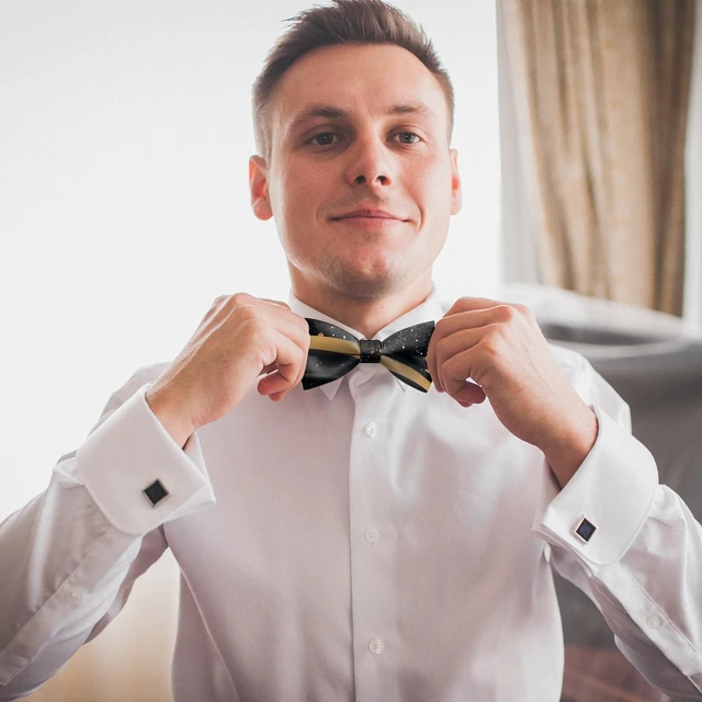Alt view image 4 of 7 - BHAHB Bow Ties Pre Tied Adjustable Bowties for Wedding Party Leisure Men Girls Women Cute-Marble