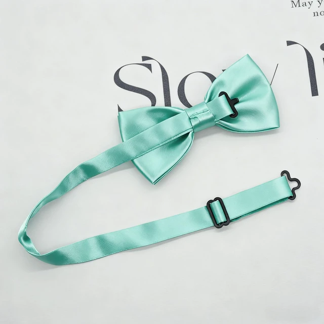 Alt view image 2 of 5 - XEF Pre-tied Bow Ties for Men Satin Formal Adjustable Neck Bowtie for Wedding Party Tuxedo Bowties Blue