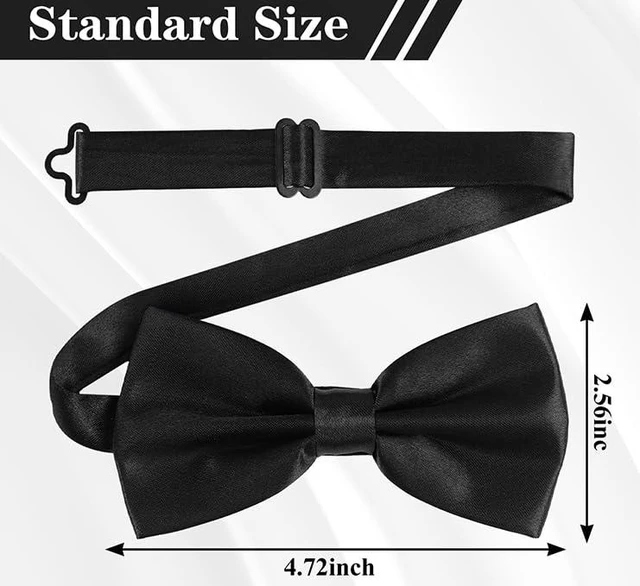Alt view image 2 of 7 - 2PCS Bow Ties for Men, Adjustable Black Bow Tie, Classic Bow Tie for Weddings, Banquets, Bands, Graduations, Christmas, Celebrations and Any Other Formal Occasions