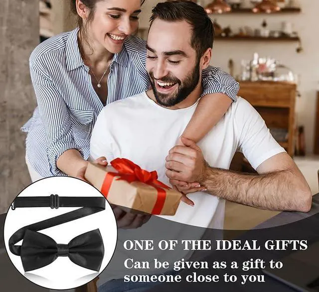 Alt view image 6 of 7 - 2PCS Bow Ties for Men, Adjustable Black Bow Tie, Classic Bow Tie for Weddings, Banquets, Bands, Graduations, Christmas, Celebrations and Any Other Formal Occasions