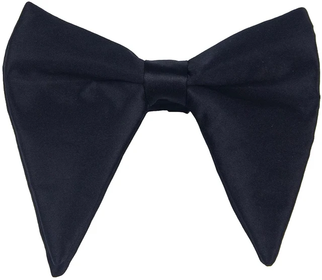 Main image of Lovacely Mens Oversized Satin Silk Bow Tie Solid Color Formal Tuxedo Big Bowtie PB734-A Black