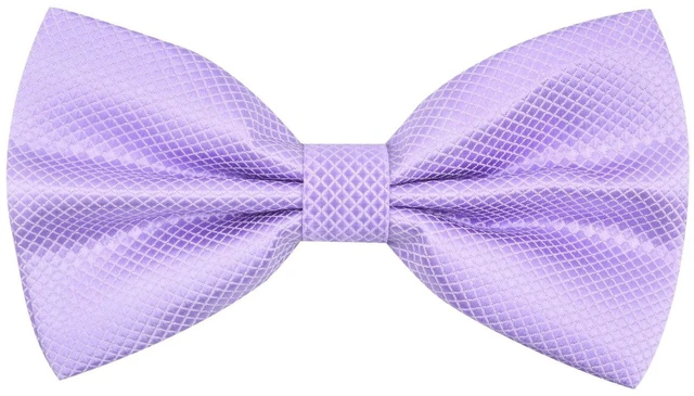 Main image of Alizeal Mens Solid Mini Squares Formal Banded Bow Ties (Lilac)