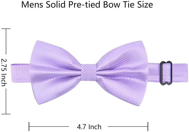 Alt view image 2 of 6 - Alizeal Mens Solid Mini Squares Formal Banded Bow Ties (Lilac)
