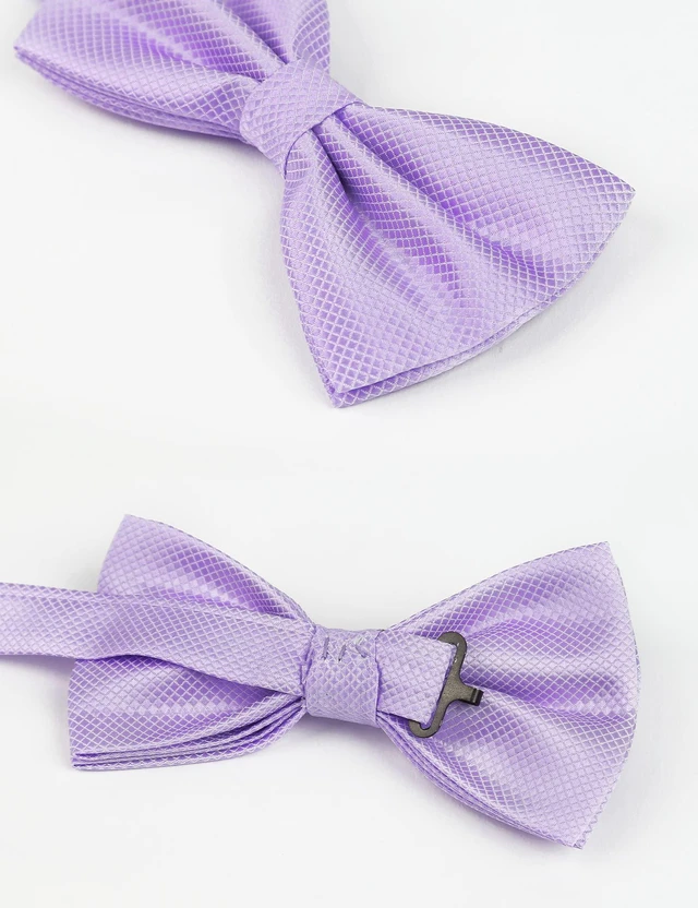 Alt view image 3 of 6 - Alizeal Mens Solid Mini Squares Formal Banded Bow Ties (Lilac)