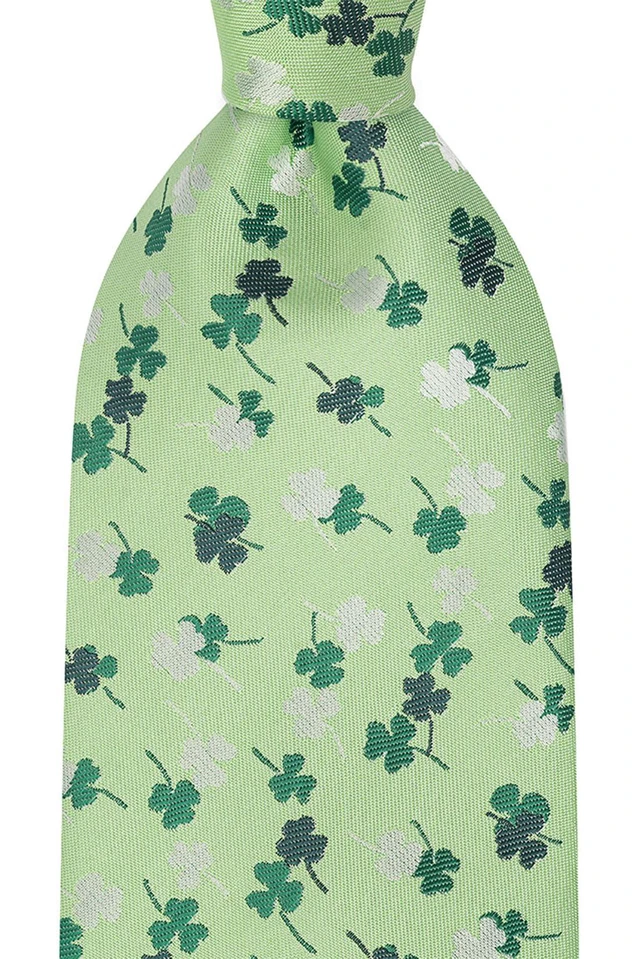 Alt view image 2 of 4 - St. Patrick's Tie 63'' Extra Long Mens Green White Shamrock Necktie